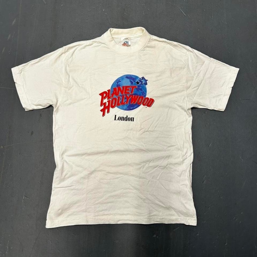 Vintage 90s planet Hollywood London graphic tee shirt tshirt Size L